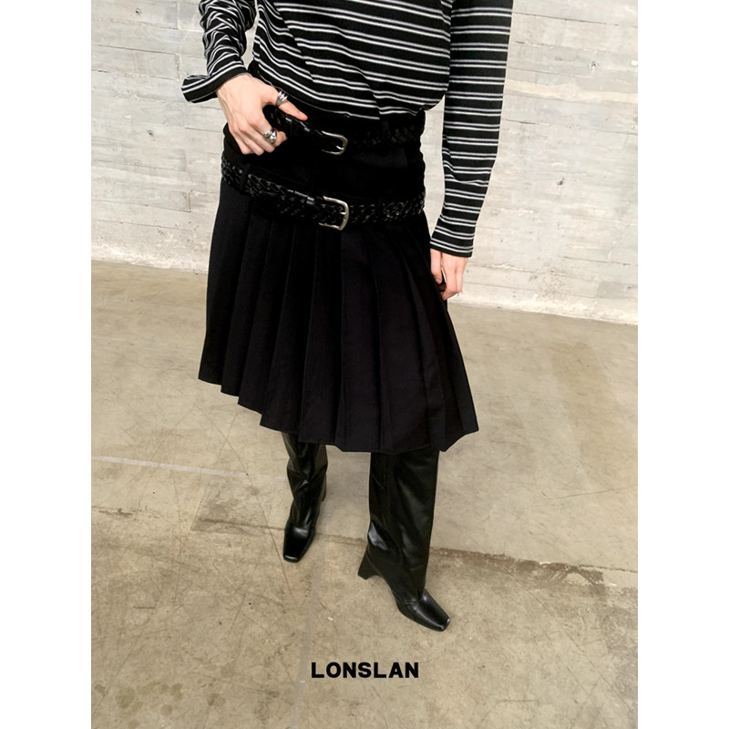 LONSLAN 2024秋季新款双层扣百褶西装半裙,女装/女士精品,半身裙,淘宝优惠券,粉丝福利购,淘宝优惠卷