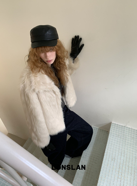 LONSLAN 25AW 11.10 20:00NEW翻领长毛毛外套