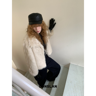 LONSLAN 25AW 11.10 20:00NEW翻领长毛毛外套