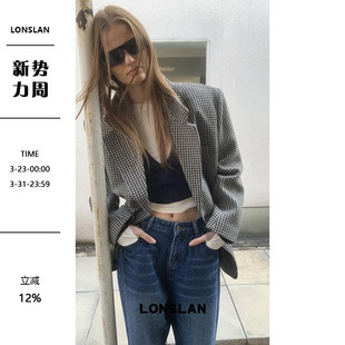 00NEW 外套 LONSLAN 呢子千鸟格阔挺西装 24WINTER