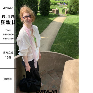 LONSLAN 2026SUMMER 夏季棉麻长袖防晒衬衫