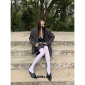 25SS春夏新款 复古灰色气质西装 外套 LOSLAN 绑带半裙套装