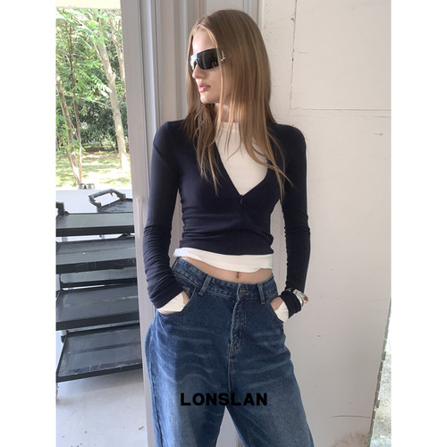 LONSLAN 24WINTER 11/10 20:00NEW 拉链修身长袖打底T