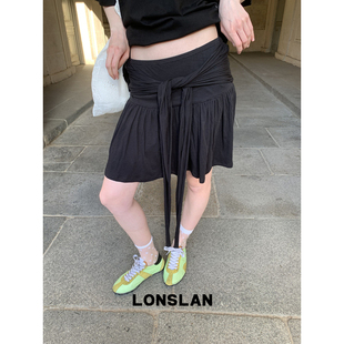 LONSLAN 2025 SUMMER 收腰绑带短裙