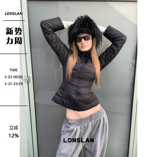 24WINTER 00NEW 收腰立领简约内搭显瘦棉服 LONSLAN