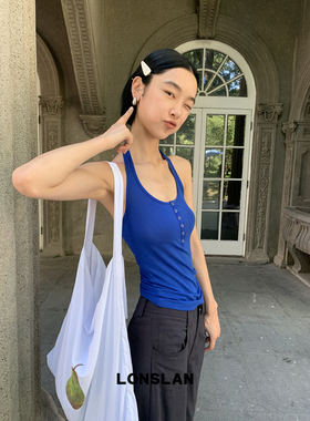 LONSLAN 25SUMMER 挂脖系扣背心