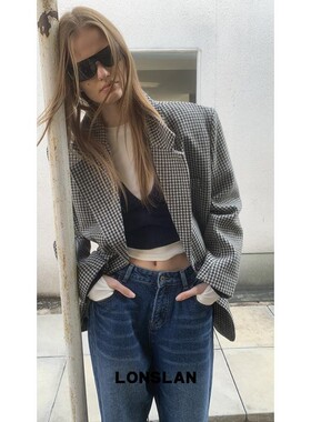 LONSLAN 24WINTER 11/10 20:00NEW 呢子千鸟格阔挺西装外套