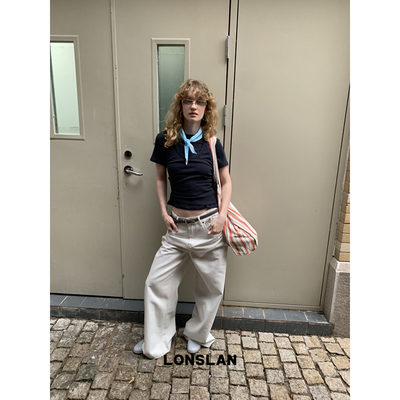 LONSLAN 2026春夏新品简约显瘦直筒牛仔裤