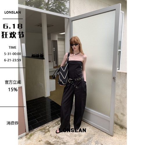LONSLAN25SUMMER  抹胸收腰大口袋连体裤