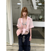 翻领衬衫 LONSLAN25SUMMER 镂空花朵短袖