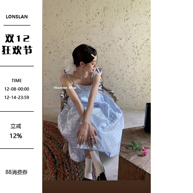 通勤花纹吊带2022夏季