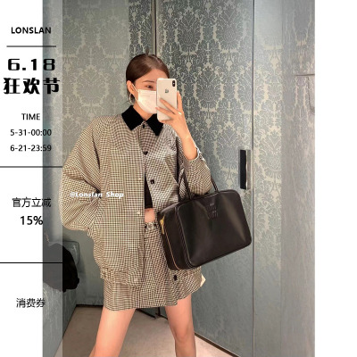 LONSLAN2022秋季格纹拼接套装