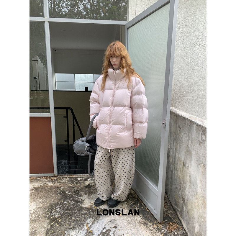 LONSLAN 2025秋季新款 中长款立领粉色面包羽绒服,女装/女士精品,羽绒服,淘宝优惠券,粉丝福利购,淘宝优惠卷
