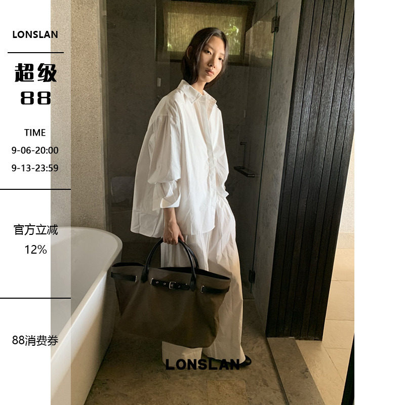 LONSLAN 2025秋季新款  衬衫+抽绳松紧裤套装图片