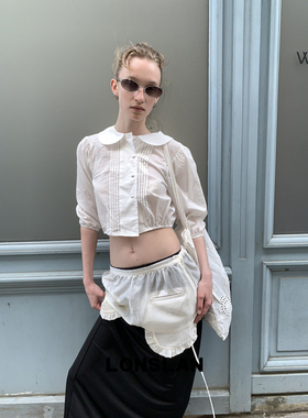 LONSLAN 2025 SUMMER 复古刺绣翻领娃娃上衣