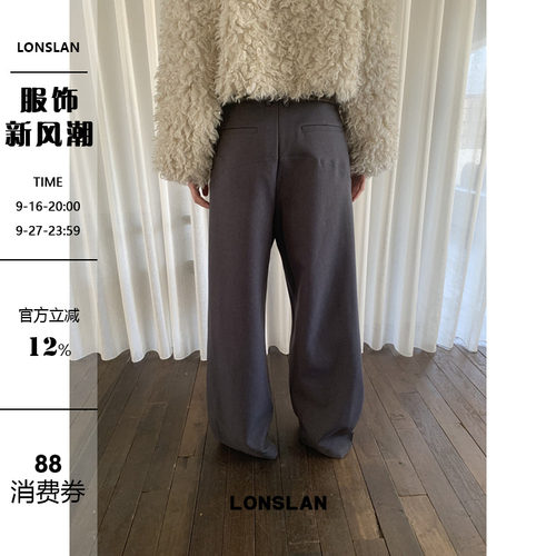 LONSLAN 24WINTER 12/9 20:00NEW茧型收脚剪刀西装裤