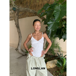 LONSLAN 26SUMMER蕾丝碎花连体背心