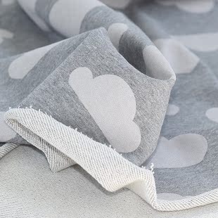 面料 她慕全棉加厚儿童秋冬卫衣布料纯色毛圈针织灰蓝色外套服装