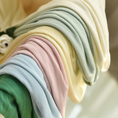 a类坑条针织面料宝宝春夏薄透气镂空婴儿连体衣儿童柔软服装 布料