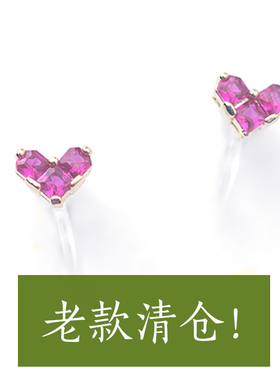 【SALE】日系迷你小巧简约粉色爱心日常通勤树脂硅胶u型耳夹耳钉