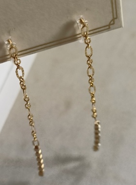 店主设计失误特价 日系精致线条长款高级感耳钉无耳洞树脂耳夹u型