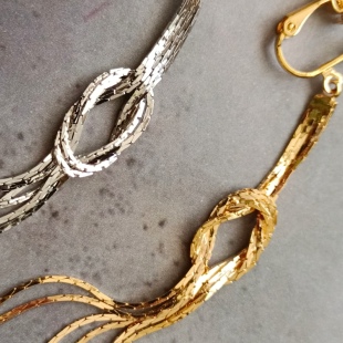 金属风欧美金银色超级长款流苏链条夸张设计感独特耳环耳夹无耳洞