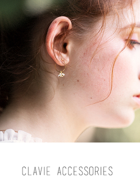 Clavie Accessories日系精致闪闪小花耳圈式耳夹无耳洞简约小巧