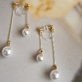 日系简单日常可爱精致流苏会晃动前后挂坠式 耳钉无耳洞树脂耳夹女