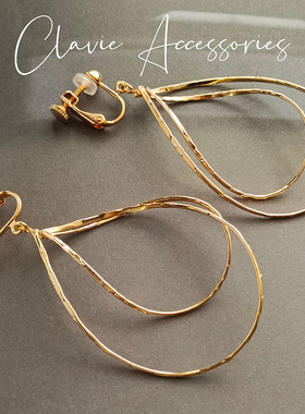 大气圆圈形玫瑰金色银色会动旋转螺丝耳钉耳环无耳洞耳夹女高级感