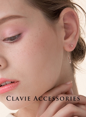 日本st*r je**lry同款迷你款式精工双星耳钉五角星星无耳洞耳夹女