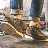 牛皮英伦风马丁靴男靴子短靴潮流工装 休闲沙漠靴冬季 靴高帮鞋 大码