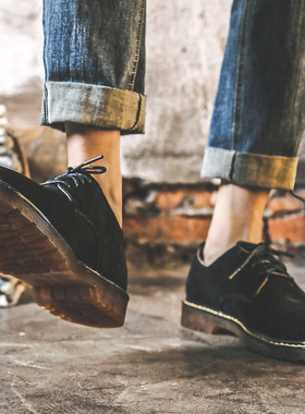 真皮休闲鞋男鞋子英伦风复古牛津小码皮鞋马丁靴工装情侣低帮潮鞋