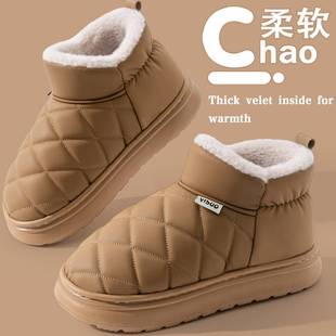 四川鸡婆鞋年轻人毛绒棉拖鞋加绒加厚保暖包跟鞋女冬防滑水雪地靴
