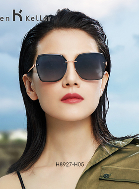 海伦凯勒2024新款墨镜女高级感大脸显瘦复古防晒防紫外线太阳眼镜