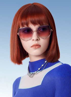 海俪恩无框渐变色太阳眼镜女夏季防紫外线高级感防晒网红墨镜6902