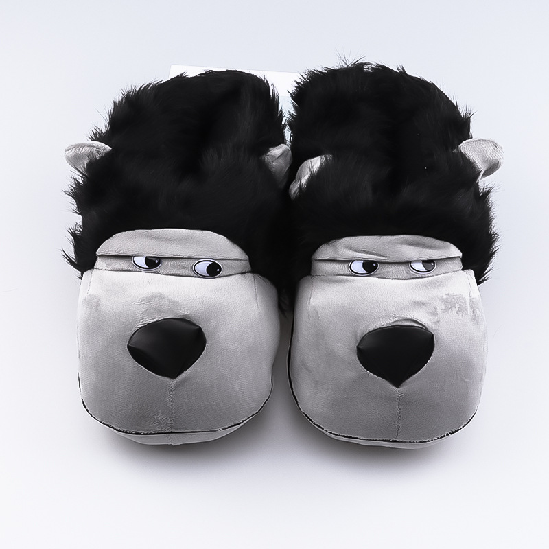 大猩猩造型毛绒棉拖鞋室内防滑