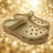 金色春季 新款 防滑一字拖女款 户外拖鞋 休闲 户外闪粉明星EVA洞洞鞋