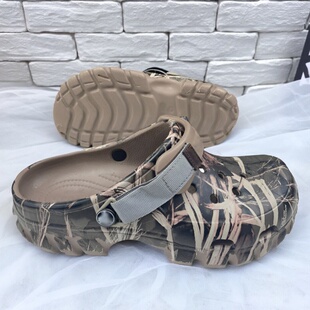 欧若风欧罗洞洞鞋转印EVA轻便舒适防臭耐磨花园鞋沙滩鞋男鞋