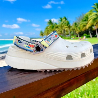 经典酷走彩带洞洞鞋包头厚底增高凉拖鞋沙滩鞋男女款潮流外穿批发