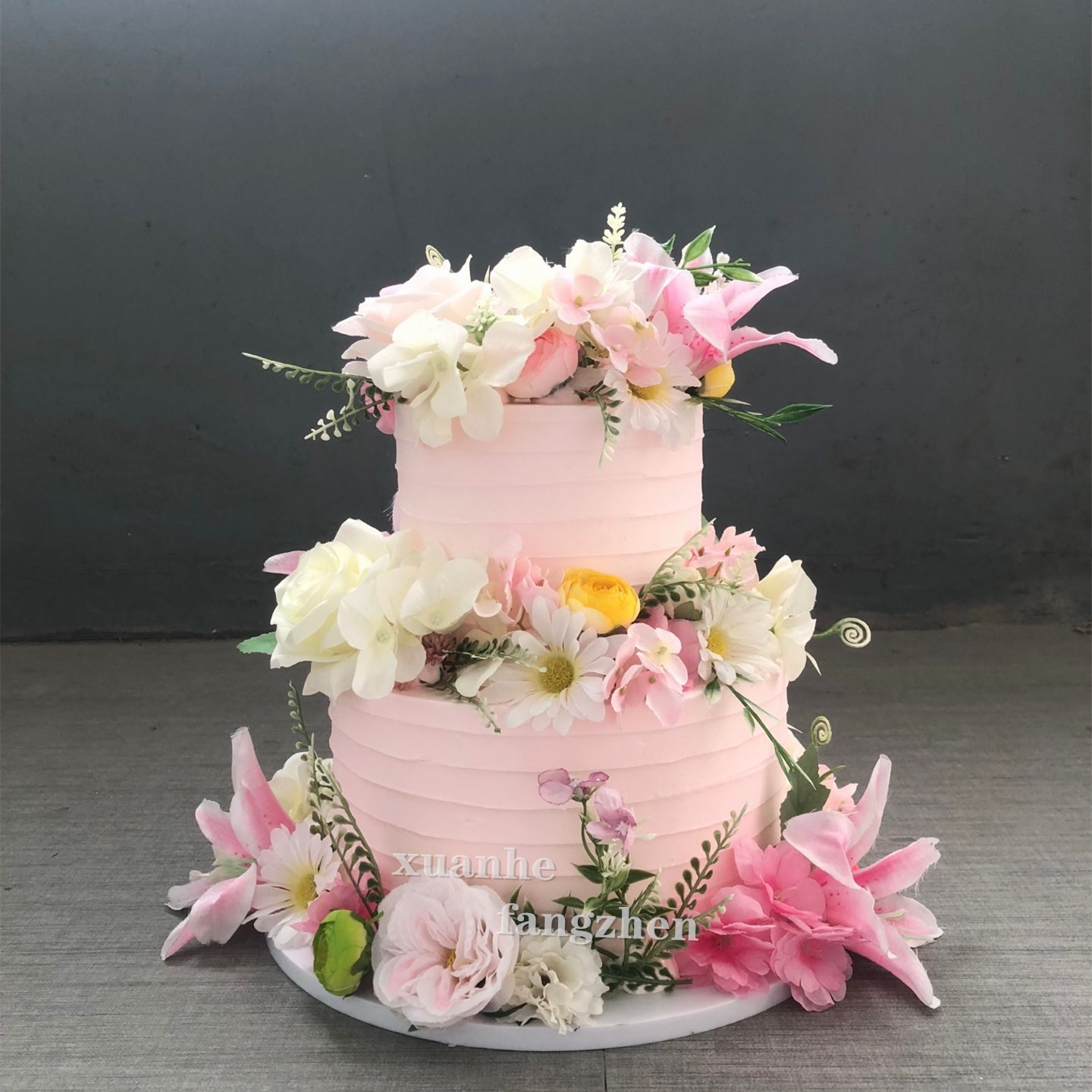 时尚百花蛋糕模型新款网红鲜花卉婚礼开业仿真样品 蛋糕摄影道具