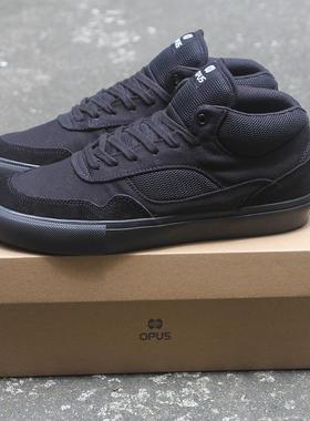 黑武士 新款OPUS中帮滑板鞋 透气防滑运动耐磨翻毛皮男女BMX鞋DC