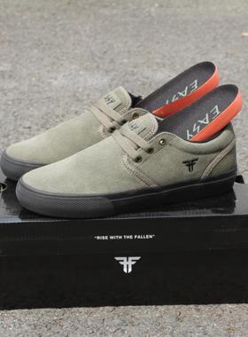 墨绿色黑色鞋底FALLEN专业滑板鞋EASY翻毛皮耐磨舒适BMX男女板鞋