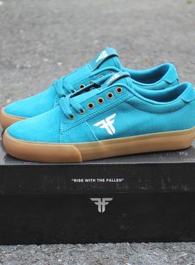 蓝色FALLEN专业滑板鞋牛筋底男女低帮系带耐磨减震板鞋百搭休闲鞋