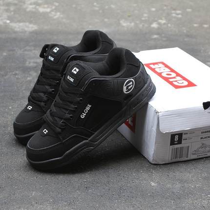 纯黑色 厚舌款GLOBE厚舌款滑板鞋耐磨减震舒适BMX板鞋防滑男女DC