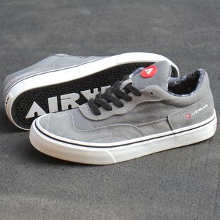 BMX板鞋 翻毛皮耐磨透气运动减震舒适男士 灰色Airwalk滑板鞋 特价
