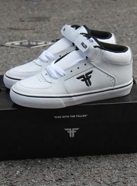 纯白色FALLEN中帮滑板鞋TREMONT MID耐磨透气皮质运动男女BMX板鞋