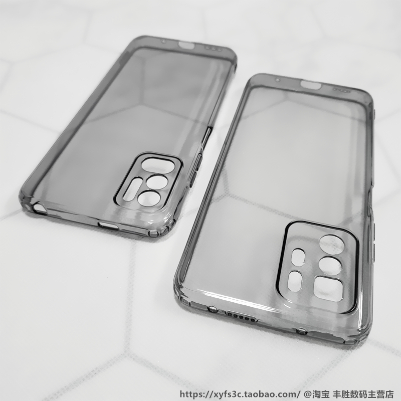 红米note10pro手机透明透黑软壳