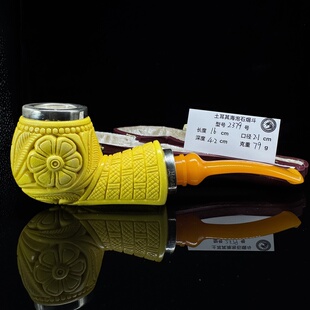 土耳其海泡石烟斗2379双银圈满雕花篮空腔大气室大师手工雕刻签名