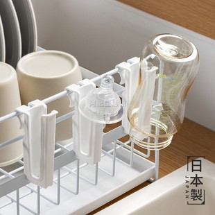 日本进口沥水杯架倒挂水杯奶瓶沥干架玻璃瓶保温杯防尘存放收纳架