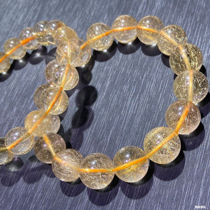 天然维纳斯金发晶手链男女钛晶金发晶手串晶体干净无杂裂通透发丝